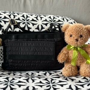 Black Quilted soft nylon crossbody